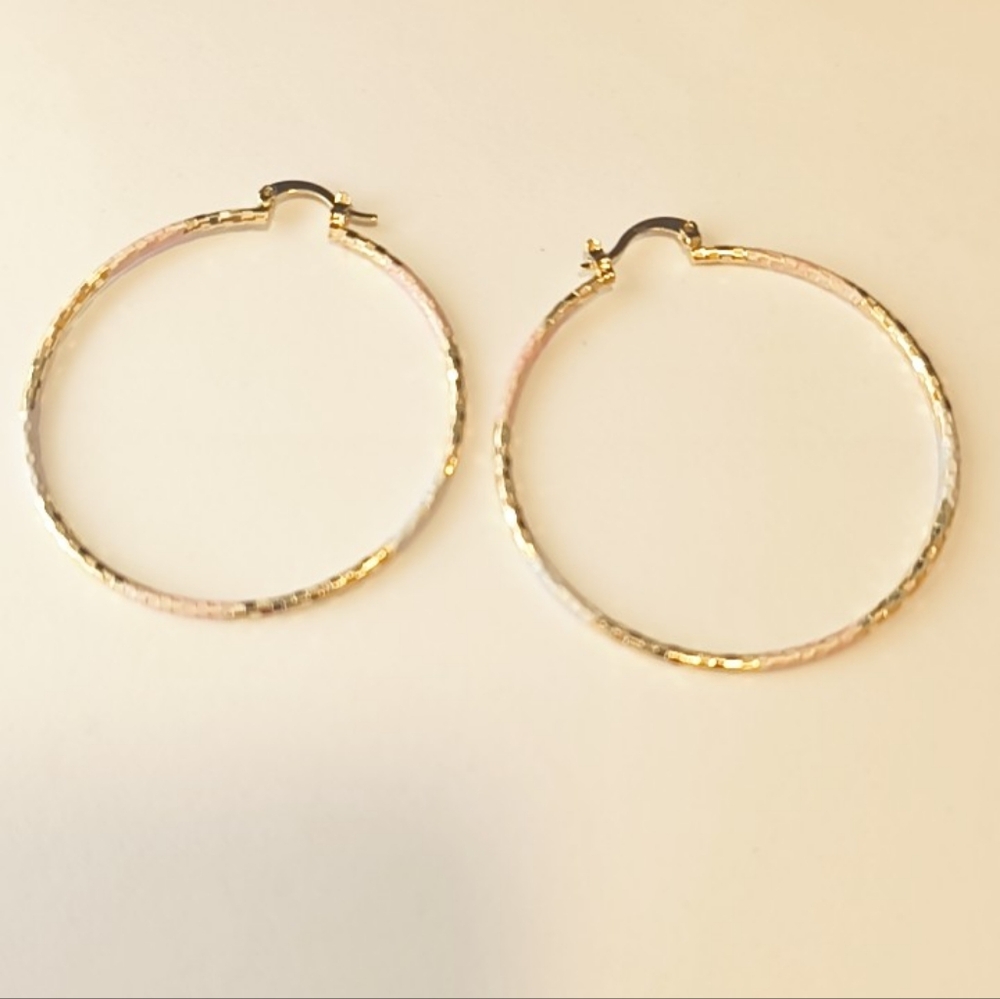 Arracadas  En 3 Tonos En Oro Laminado